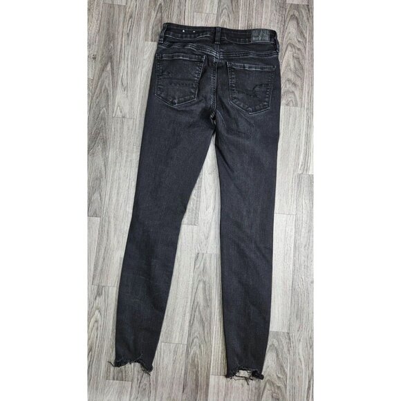 (3/$35) American Eagle Size 2 Regular Skinny High Rise Black Grey Jeans Jeggings - Picture 2 of 12